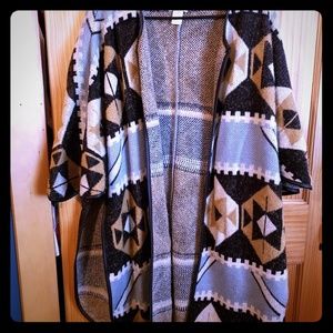 H and M open front poncho